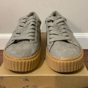 Light Grey Suede Sneakers